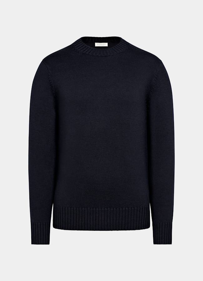 SUITSUPPLY Pure Wool Navy Crewneck