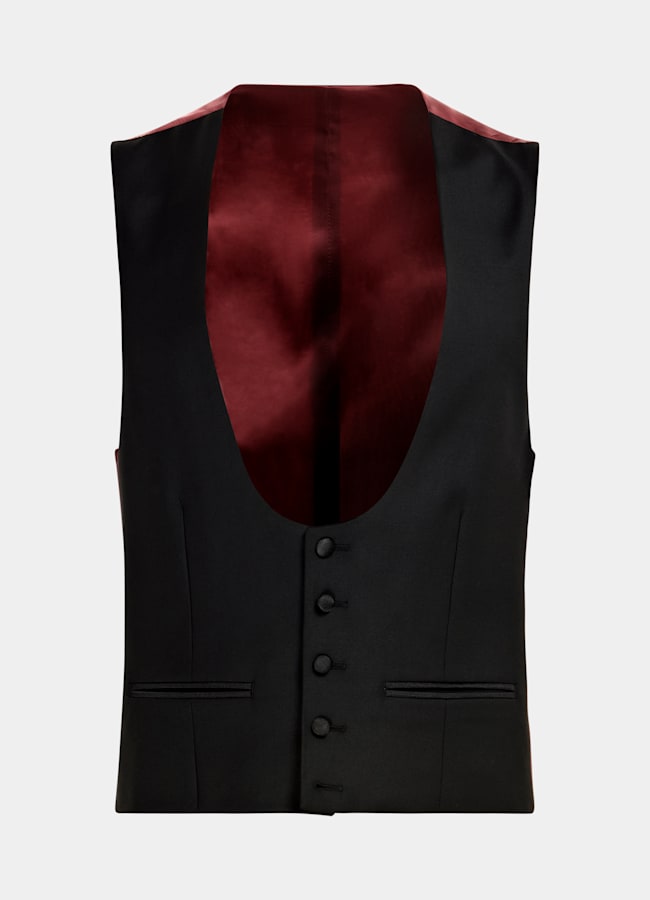 SUITSUPPLY All season Pure laine S110 par Vitale Barberis Canonico, Italie Smoking Lazio trois pièces coupe Tailored noir