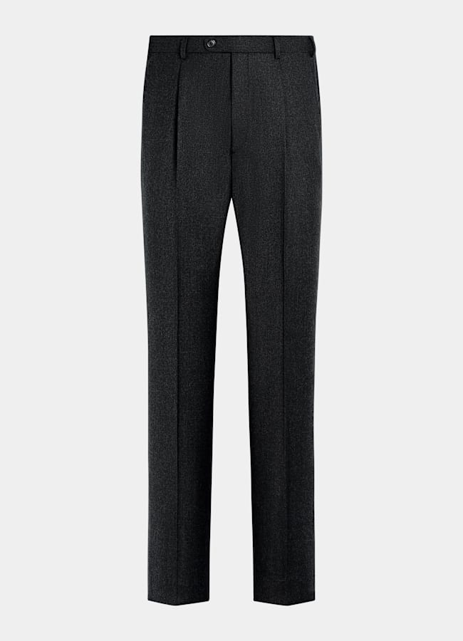 SUITSUPPLY Invierno Franela de pura lana S120s de Vitale Barberis Canonico, Italia Traje Havana gris oscuro corte Tailored