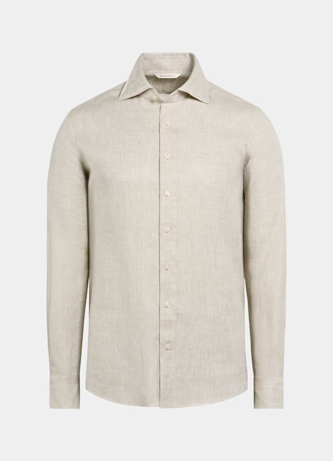 SUITSUPPLY Pure Linen by Albini, Italy Sand Linen Shirt