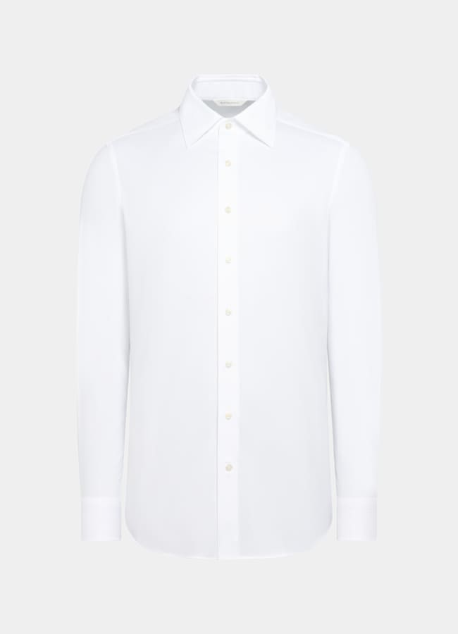 SUITSUPPLY Egyptian Cotton by Albini, Italy White Classic Collar Shirt