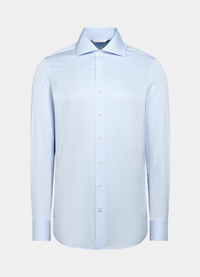 SUITSUPPLY Egyptian Cotton by Thomas Mason, Italy Light Blue Widespread Collar Shirt