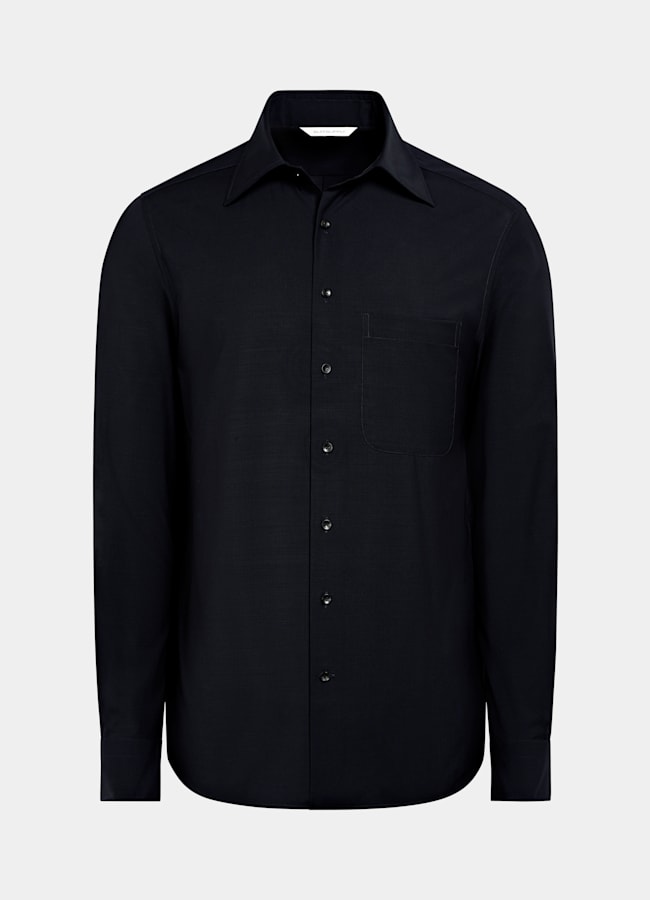 SUITSUPPLY Pure Wool by Reda, Italy Navy Wool Shirt