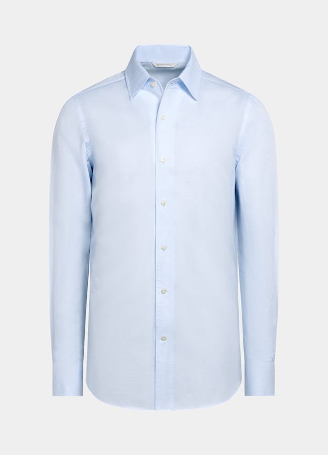 SUITSUPPLY Cotone e lino - Testa 1919 Srl, Italia Camicia azzurra colletto classico