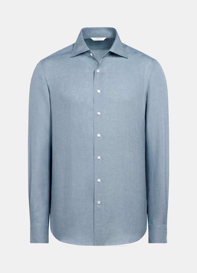 SUITSUPPLY Pure Linen by Baird McNutt, United Kingdom Mid Blue Linen Shirt
