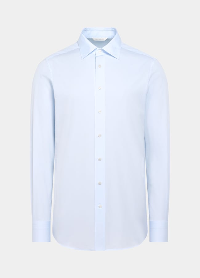 SUITSUPPLY Ägyptische Baumwolle von Testa 1919 Srl, Italien Leinenhemd hellblau mit klassischem Kragen