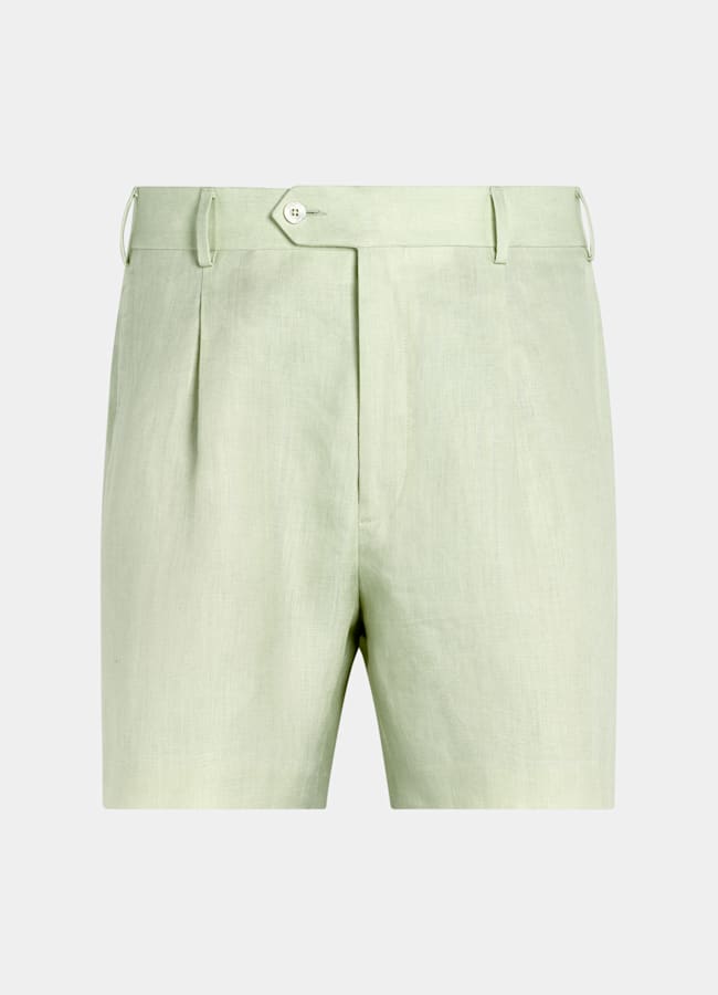 SUITSUPPLY Pure Linen by Baird McNutt, United Kingdom Light Green Straight Leg Shorts