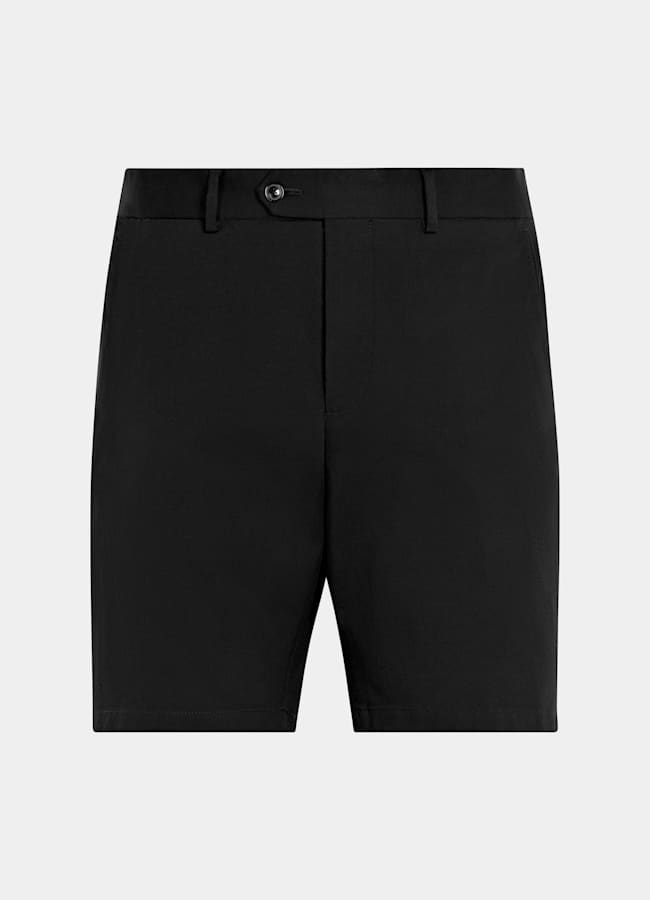 SUITSUPPLY Stretch Cotton by Cervotessile, Italy Black Slim Leg Chino Shorts