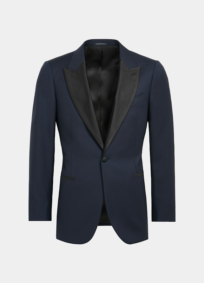 SUITSUPPLY All Season Pure S110's Wool by Vitale Barberis Canonico, Italy  Navy Tailored Fit Lazio Tuxedo