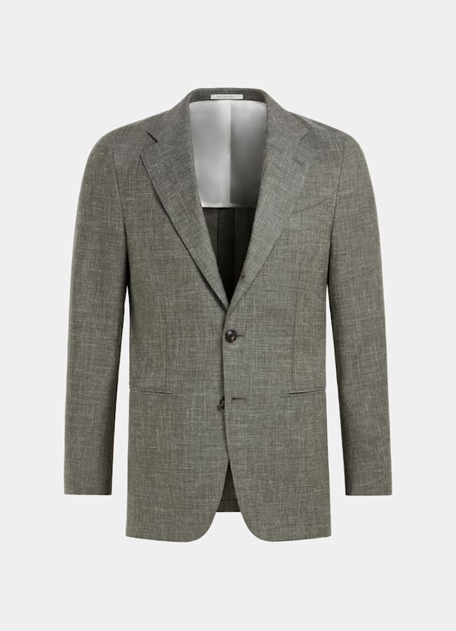 SUITSUPPLY Été Laine, soie et lin par Rogna, Italie Costume Havana coupe Tailored vert clair