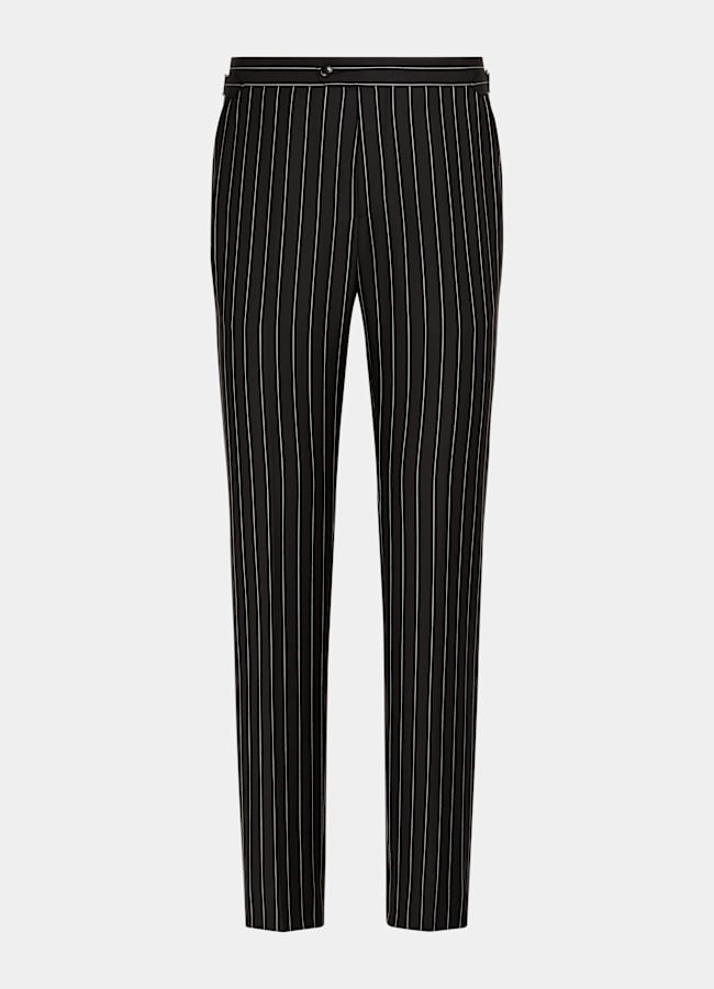 SUITSUPPLY Verano Lana, seda y lino de E.Thomas, Italia Traje Havana marrón oscuro a rayas corte Tailored