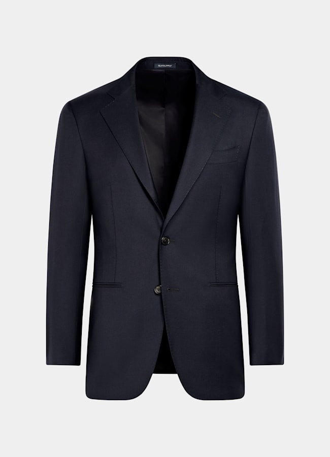 SUITSUPPLY All Season Pure S150's Wool by E.Thomas, Italy Navy Tailored Fit Havana Suit