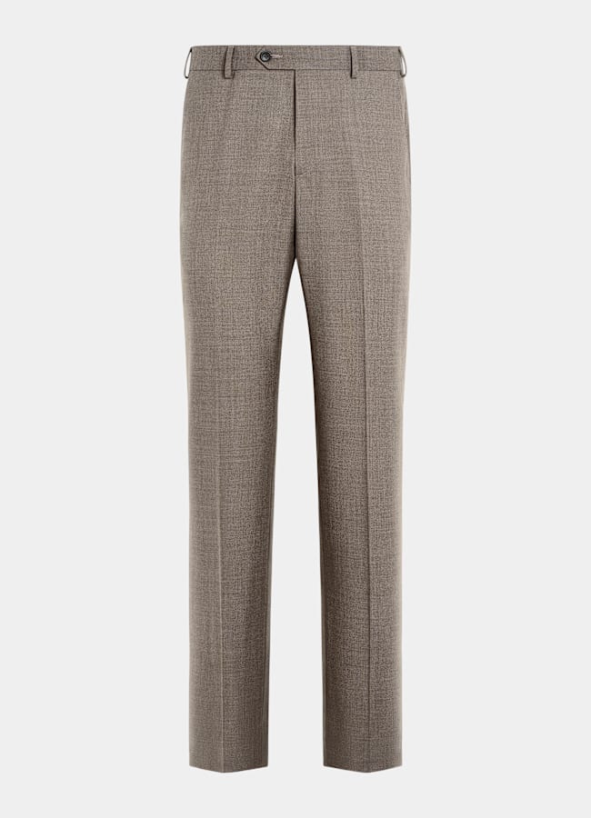 SUITSUPPLY All Season Wrinkle-Free 4-Ply Wool by Rogna, Italy Taupe Tailored Fit Havana Suit