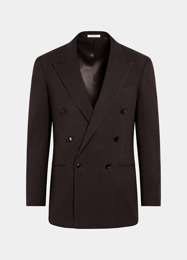 SUITSUPPLY All season Pure laine par Botto Giuseppe, Italie Costume Roma coupe Relaxed marron foncé