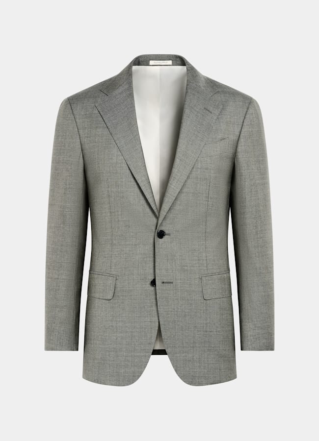 SUITSUPPLY All Season Pure Tropical Wool by Vitale Barberis Canonico, Italy Mid Green Perennial Tailored Fit Havana Suit