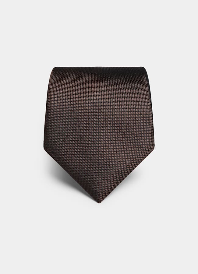 SUITSUPPLY Pure Silk Brown Tie