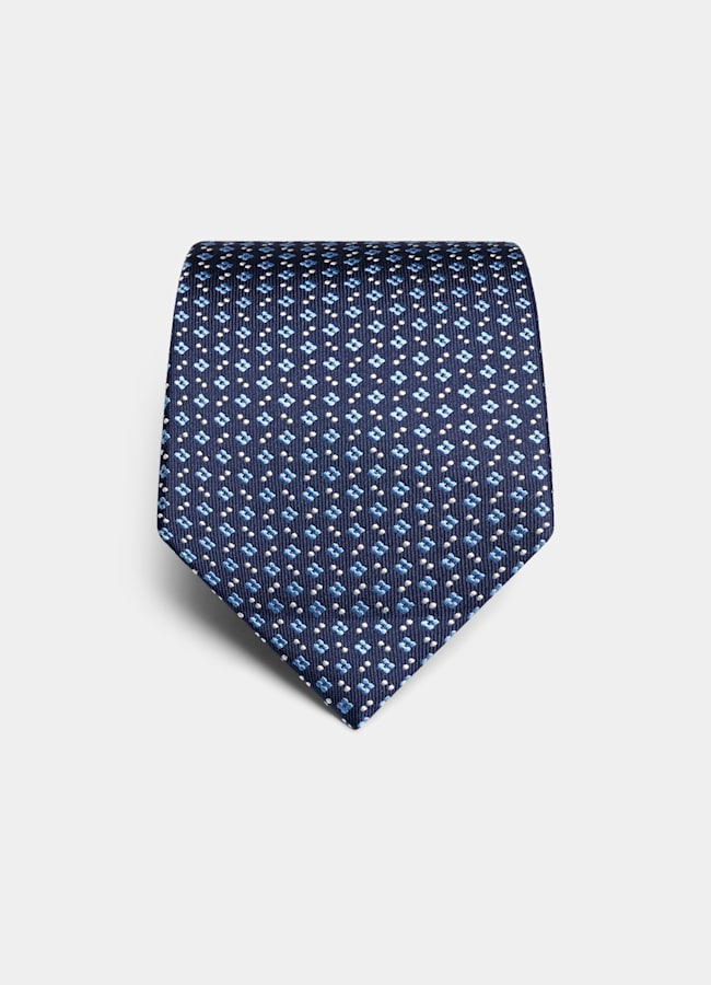 SUITSUPPLY Pure Silk Blue Flower Tie