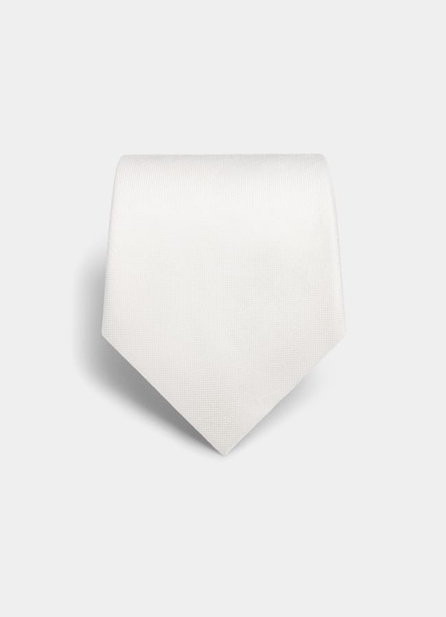 SUITSUPPLY Linen Silk Off-White Tie