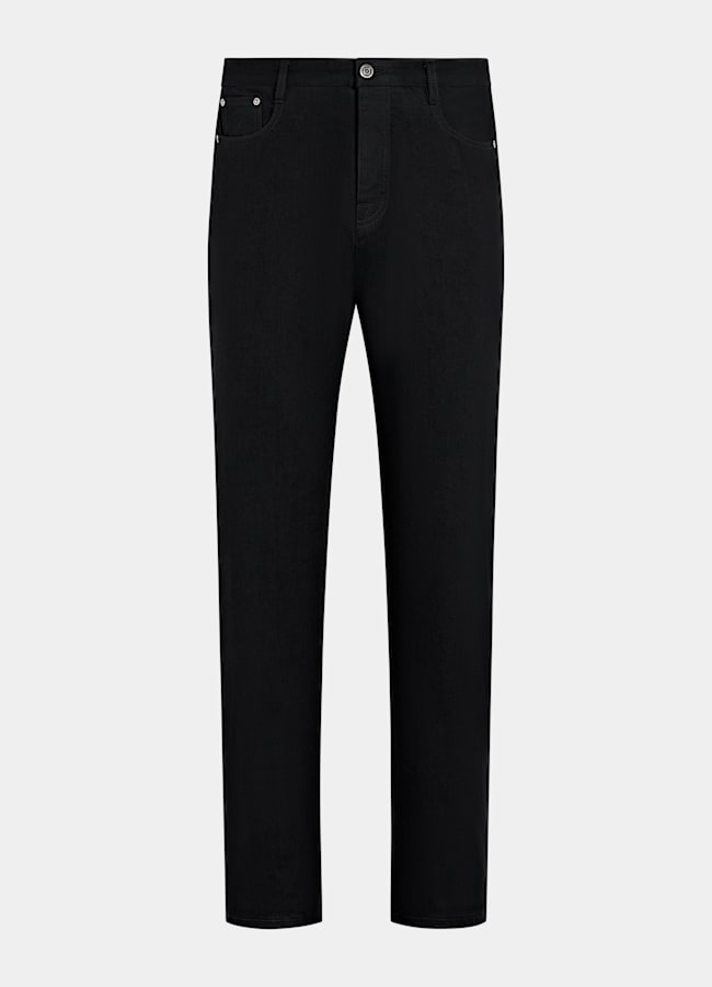 SUITSUPPLY All Season Pure Cotton by Candiani, Italy Black Straight Leg Jeans
