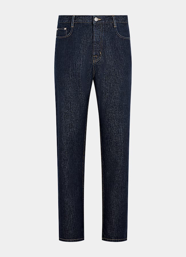 SUITSUPPLY All Season Pure Cotton by Candiani, Italy Dark Blue Straight Leg Tapered Jeans