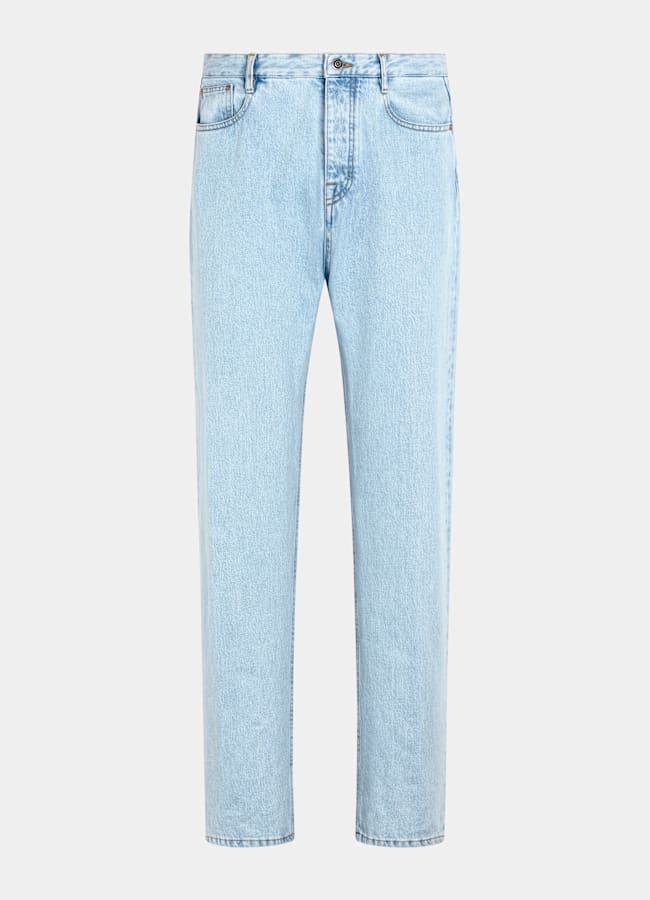 SUITSUPPLY All Season Pure Cotton by Candiani, Italy Light Blue Straight Leg Jeans
