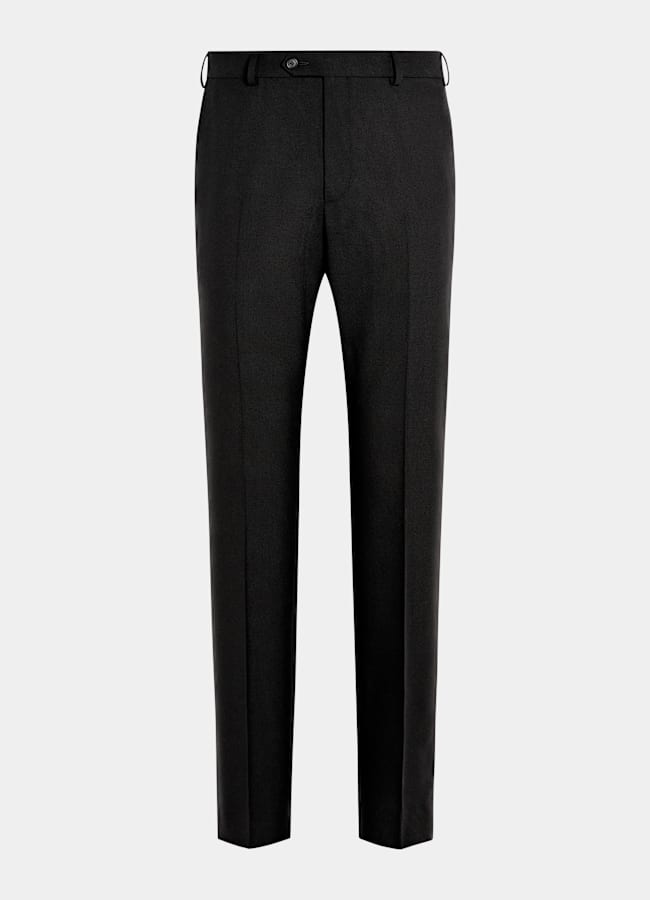 SUITSUPPLY All Season Wrinkle-Free 4-Ply Wool by Rogna, Italy Black Straight Leg Suit Trousers