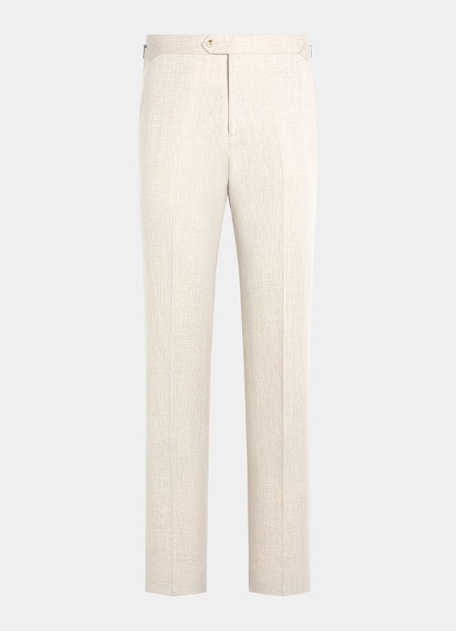 SUITSUPPLY Summer Linen Cotton by Di Sondrio, Italy Sand Straight Leg Suit Trousers