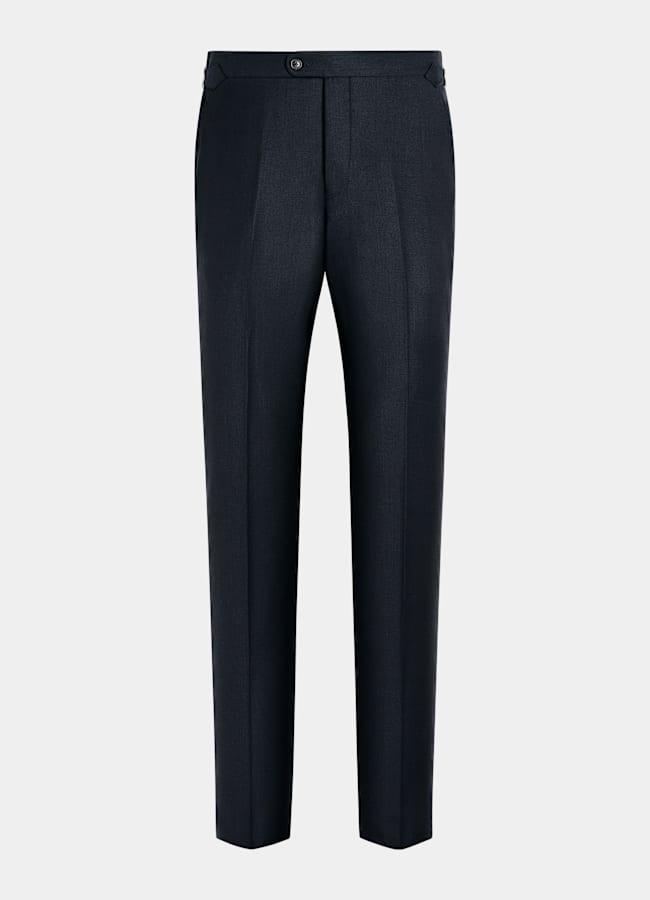 SUITSUPPLY All Season Pure S130's Wool by Reda, Italy Navy Bird's Eye Slim Leg Straight Suit Trousers
