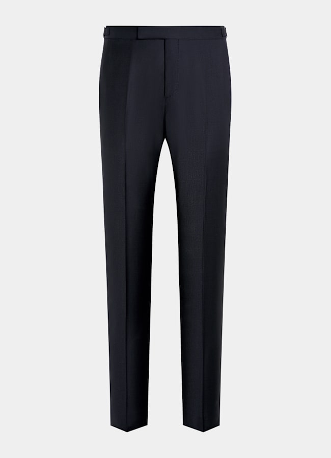 SUITSUPPLY All Season Pure S110's Wool by Vitale Barberis Canonico, Italy Navy Slim Leg Straight Tuxedo Trousers