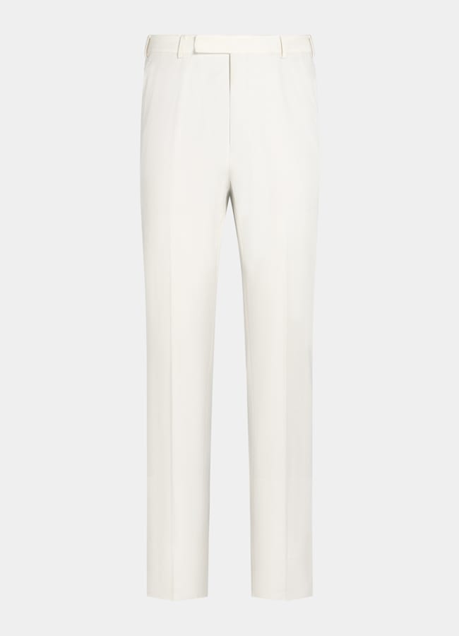SUITSUPPLY Summer Pure Cotton by E.Thomas, Italy Off-White Straight Leg Chinos