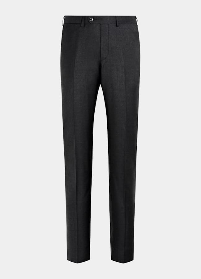 SUITSUPPLY All Season Pure Wool by Reda, Italy Dark Grey Perennial Slim Leg Straight Suit Trousers