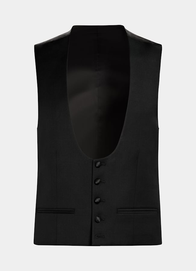 その他 TSJ SETUP SUITS BLACK M Black Tuxedo Waistcoat in Pure S110's Wool | SUITSUPPLY