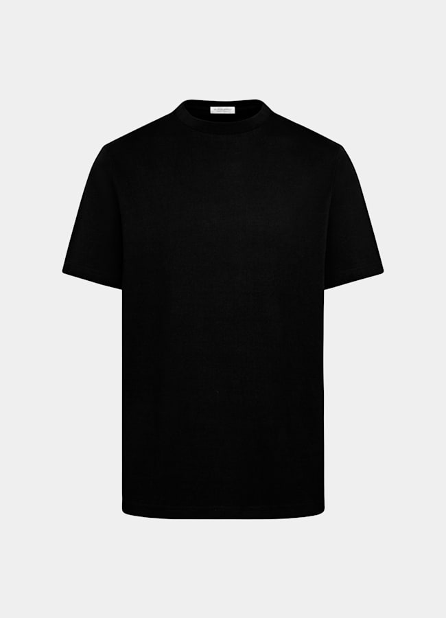 SUITSUPPLY Pure Cotton Black Crewneck T-Shirt