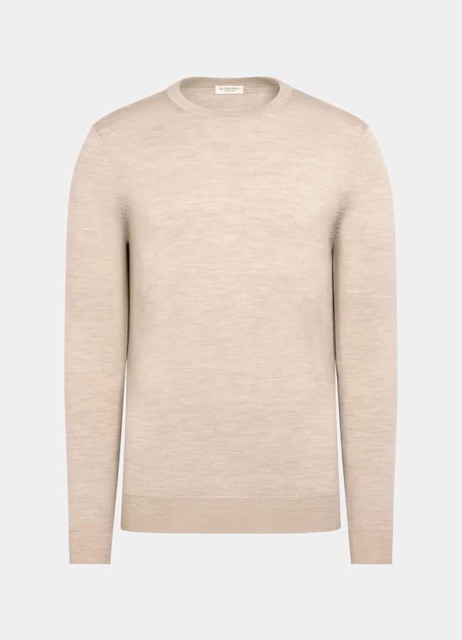 SUITSUPPLY Pure Wool Sand Merino Crewneck