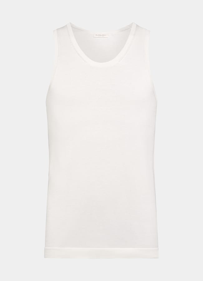 SUITSUPPLY Cotton Silk Off-White Knitted Tank Top