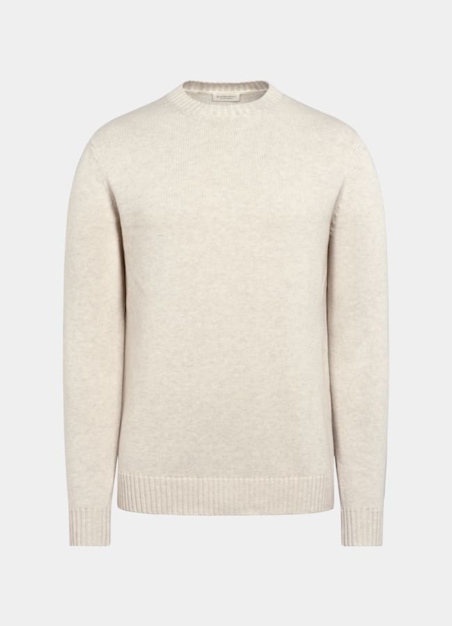 SUITSUPPLY Reine Baumwolle Rundhalspullover sand