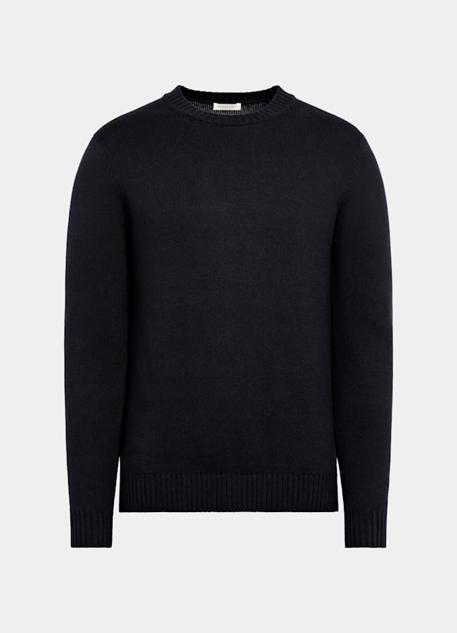 SUITSUPPLY Pure Cotton Navy Crewneck