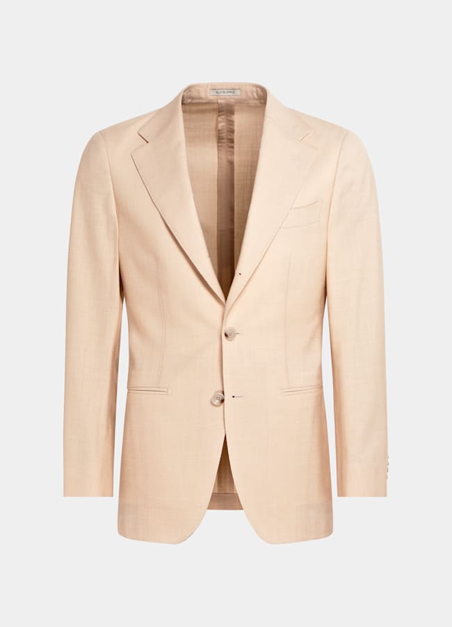 SUITSUPPLY Summer Wool Silk Linen by E.Thomas, Italy Light Pink Tailored Fit Havana Suit