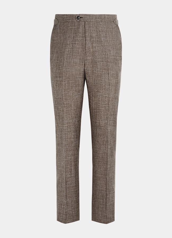 SUITSUPPLY Summer Wool Silk Linen by Rogna, Italy Mid Brown Tailored Fit Havana Suit