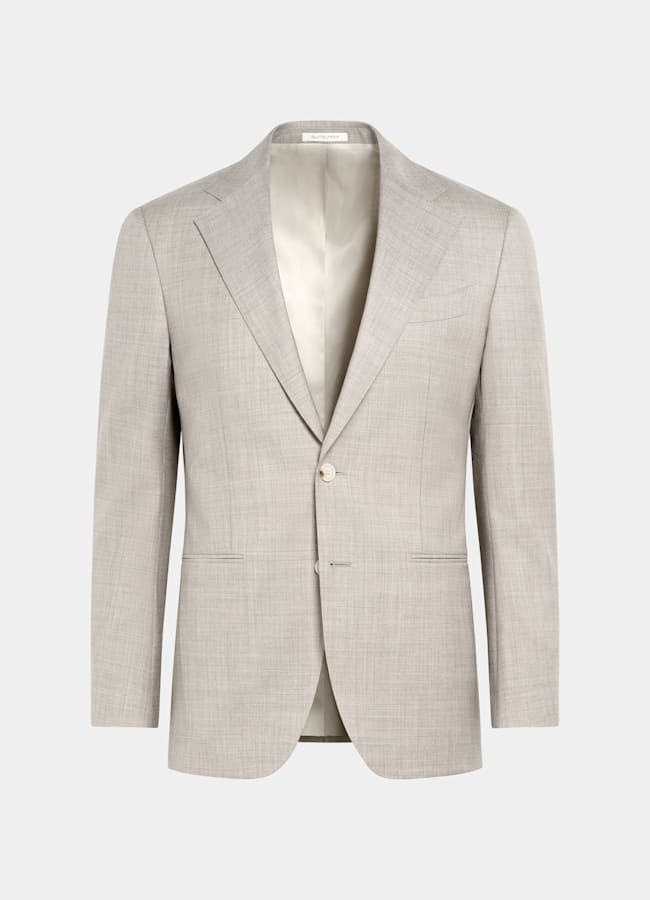 SUITSUPPLY All Season Pure Tropical Wool by Vitale Barberis Canonico, Italy Light Brown Perennial Tailored Fit Havana Suit