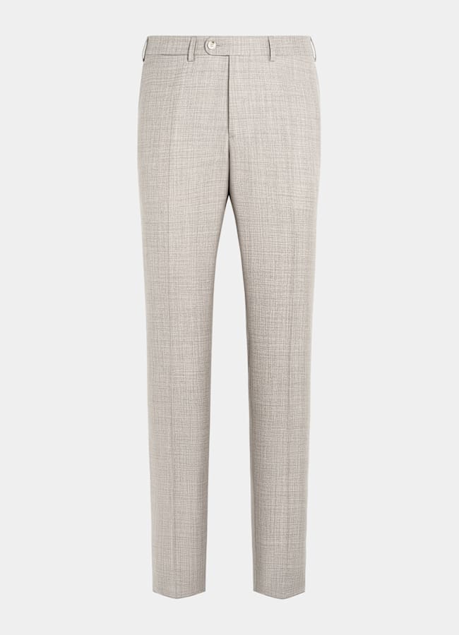 SUITSUPPLY All Season Pure Tropical Wool by Vitale Barberis Canonico, Italy Light Brown Perennial Tailored Fit Havana Suit