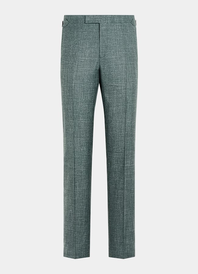 SUITSUPPLY Summer Wool Silk Linen by E.Thomas, Italy Green Tailored Fit Havana Suit