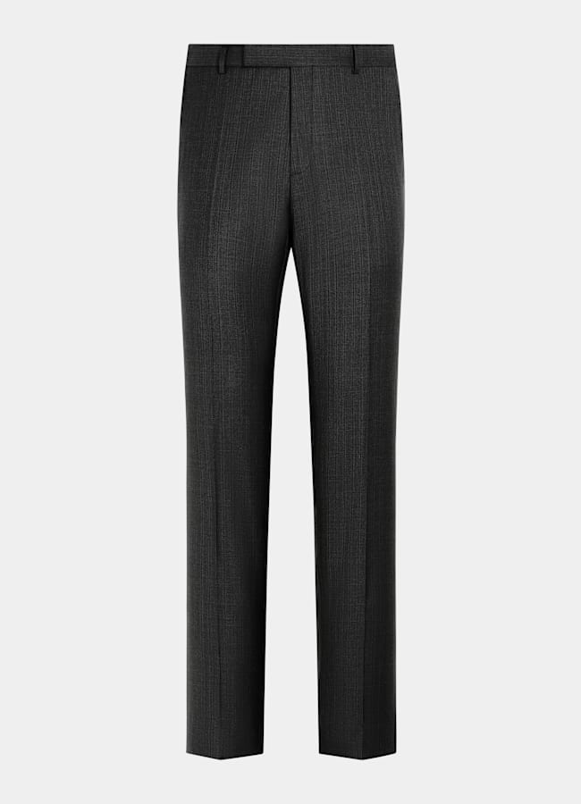 SUITSUPPLY All Season Pure S130's Wool by Carlo Barbera, Italy Dark Grey Striped Tailored Fit Milano Suit