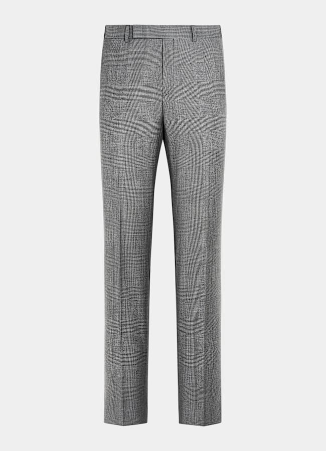 SUITSUPPLY All Season Pure S130's Wool by Drago, Italy Mid Grey Checked Tailored Fit Havana Suit
