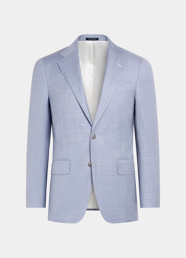 SUITSUPPLY All Season Pure Wool by Reda, Italy Light Blue Perennial Tailored Fit Havana Suit