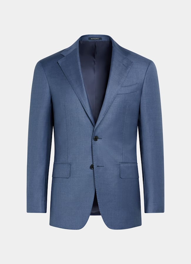 SUITSUPPLY All Season Pure S130's Wool by Reda, Italy Mid Blue Tailored Fit Havana Suit