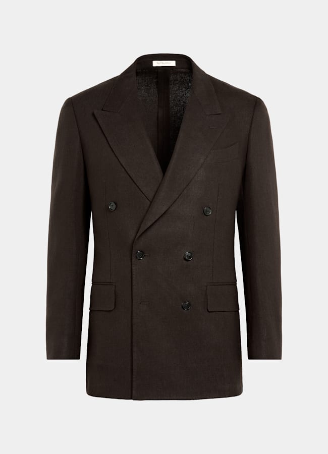 SUITSUPPLY Summer Pure Linen by Beste, Italy Mid Brown Tailored Fit Milano Suit