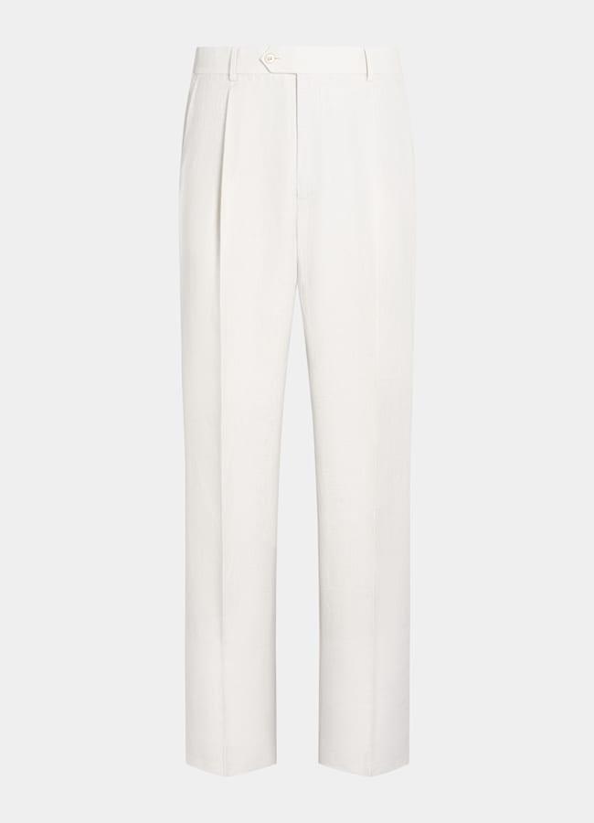 SUITSUPPLY Summer Pure Linen by Baird McNutt, United Kingdom Off-White Relaxed Fit Roma Suit