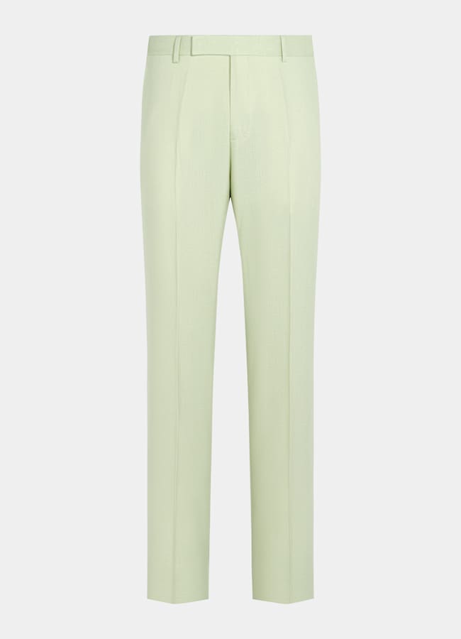 SUITSUPPLY All Season Wool Mohair by Rogna, Italy Light Green Tailored Fit Milano Suit