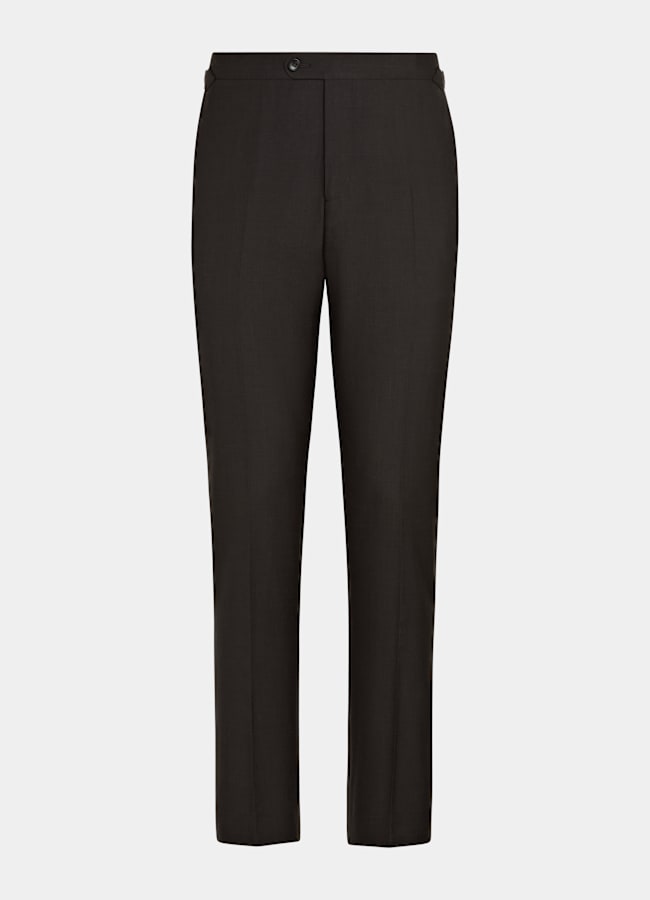 SUITSUPPLY Summer Wool Silk Linen by Rogna, Italy Dark Brown Tailored Fit Havana Suit